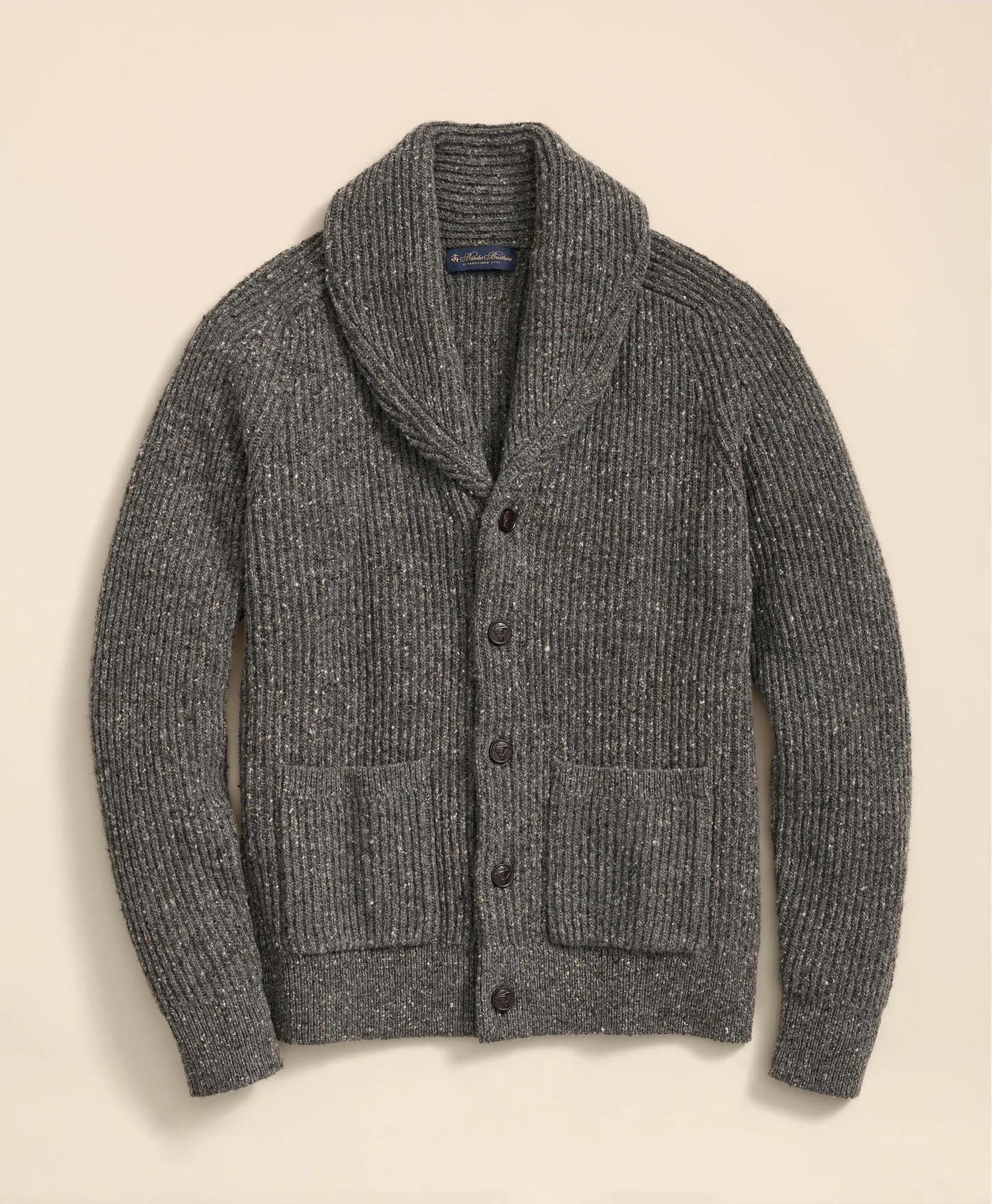 Merino Wool Donegal Shawl Cardigan, image 1