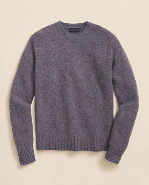 Brooks Brothers Brushed Wool Crewneck Sweater In Purple