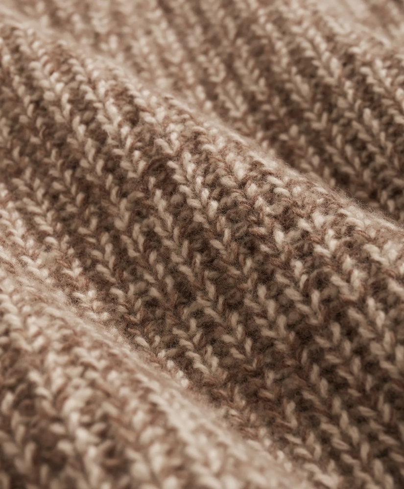 Merino-Cashmere Marled English-Rib Turtleneck, image 7