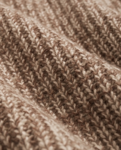 Merino-Cashmere Marled English-Rib Turtleneck, image 7