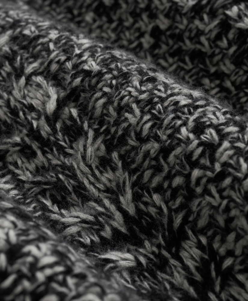 Merino Wool Aran Marled Mock Neck Sweater, image 7