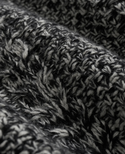 Merino Wool Aran Marled Mock Neck Sweater, image 7