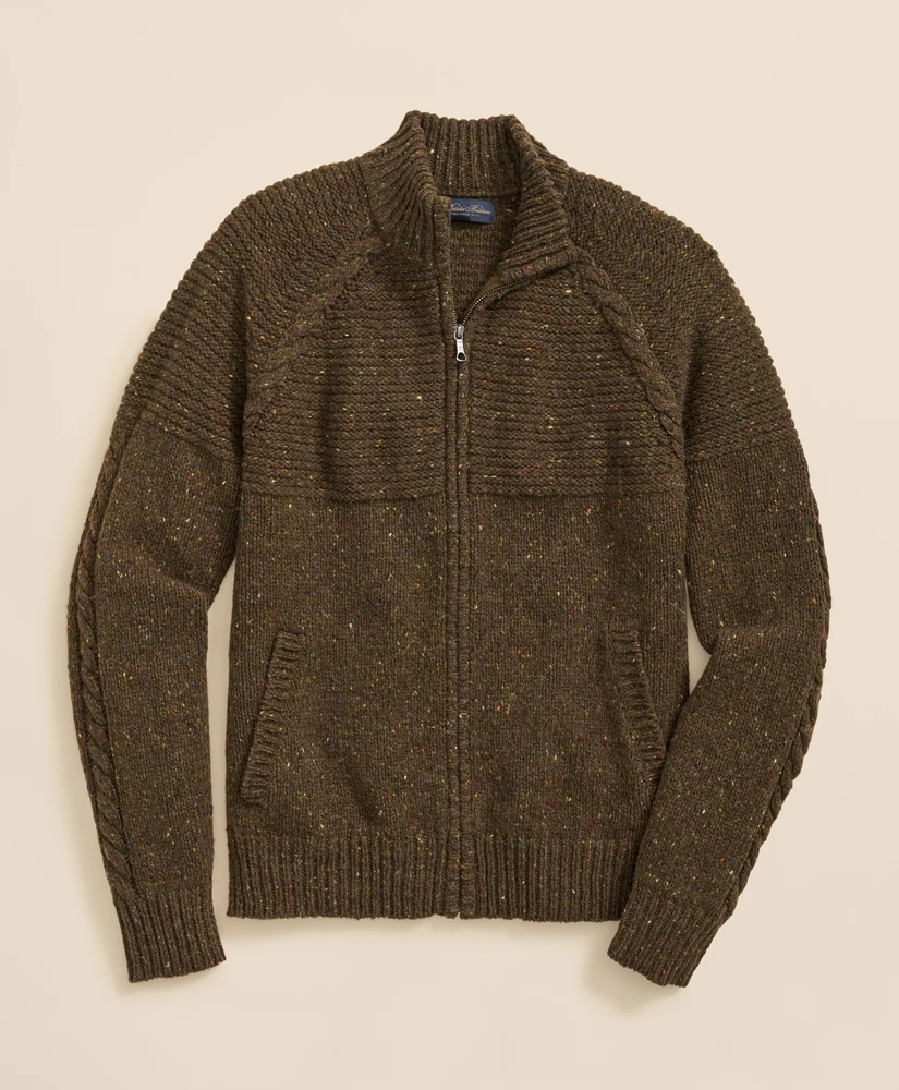 Merino Wool Donegal Zip Cardigan