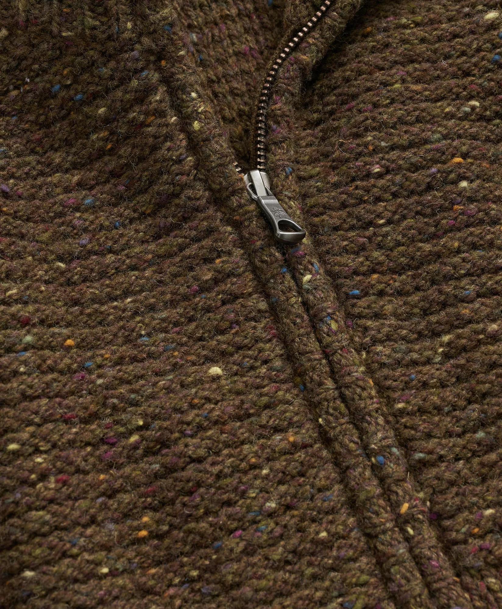 Merino Wool Donegal Zip Cardigan, image 2
