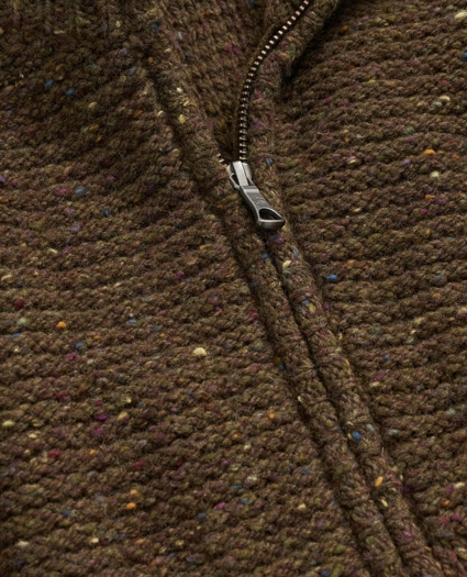 Merino Wool Donegal Zip Cardigan, image 2