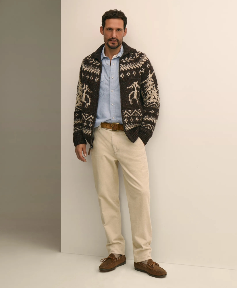 Donegal Wool Emblem Chunky Zip Cardigan, image 2