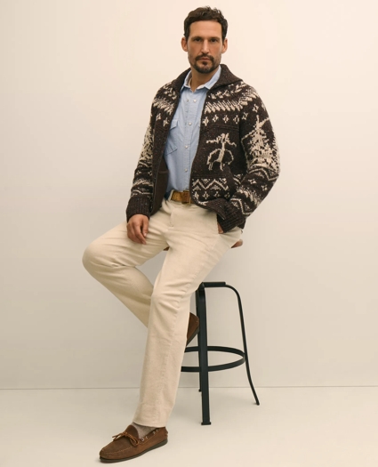 Donegal Wool Emblem Chunky Zip Cardigan, image 4