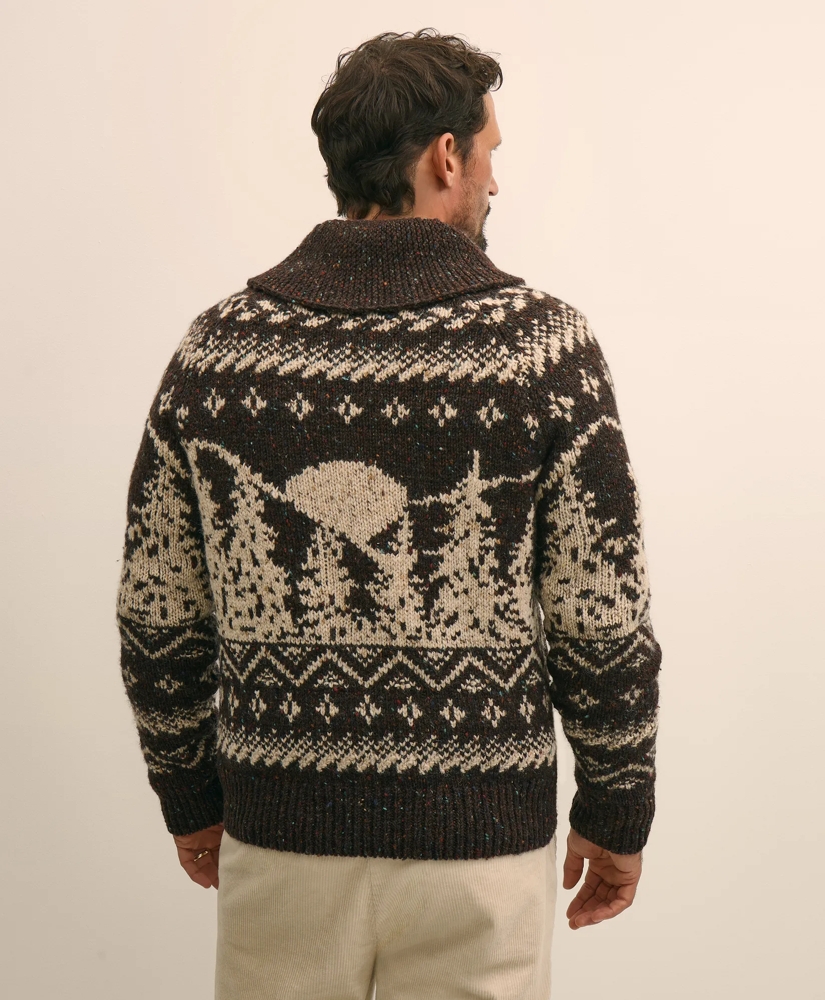 Donegal Wool Emblem Chunky Zip Cardigan, image 5