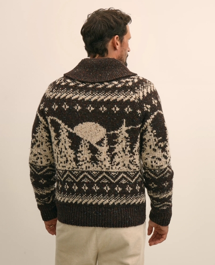 Donegal Wool Emblem Chunky Zip Cardigan, image 5