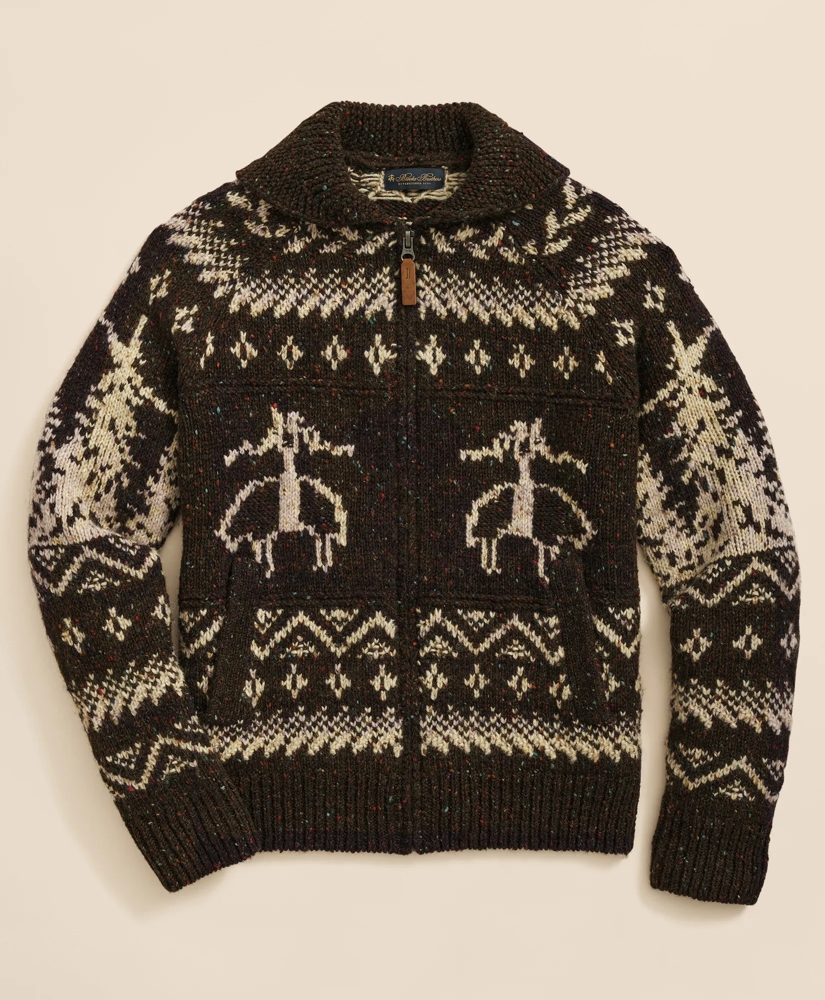 Donegal Wool Emblem Chunky Zip Cardigan, image 6