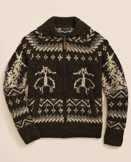 Donegal Wool Emblem Chunky Zip Cardigan, image 6