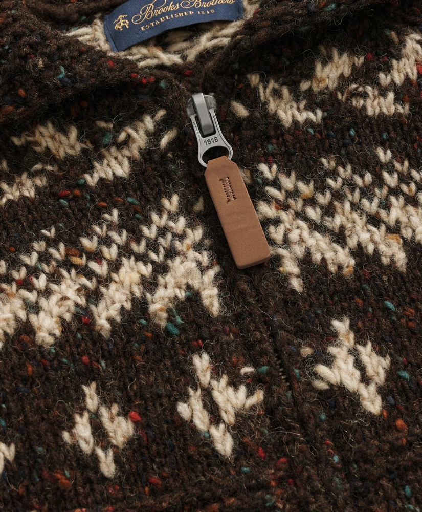 Donegal Wool Emblem Chunky Zip Cardigan, image 8