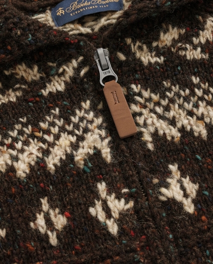 Donegal Wool Emblem Chunky Zip Cardigan, image 8