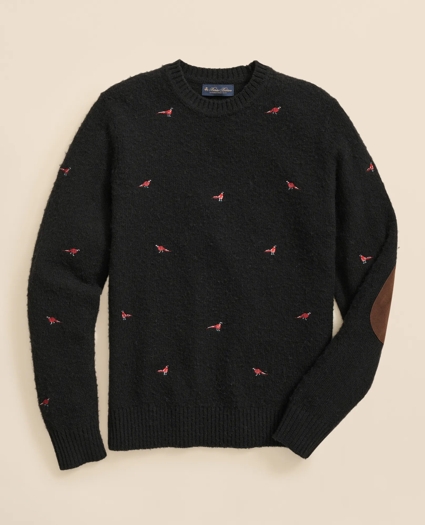 Brushed Wool Pheasant-Embroidered Sweater, image 1