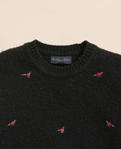 Brushed Wool Pheasant-Embroidered Sweater, image 2