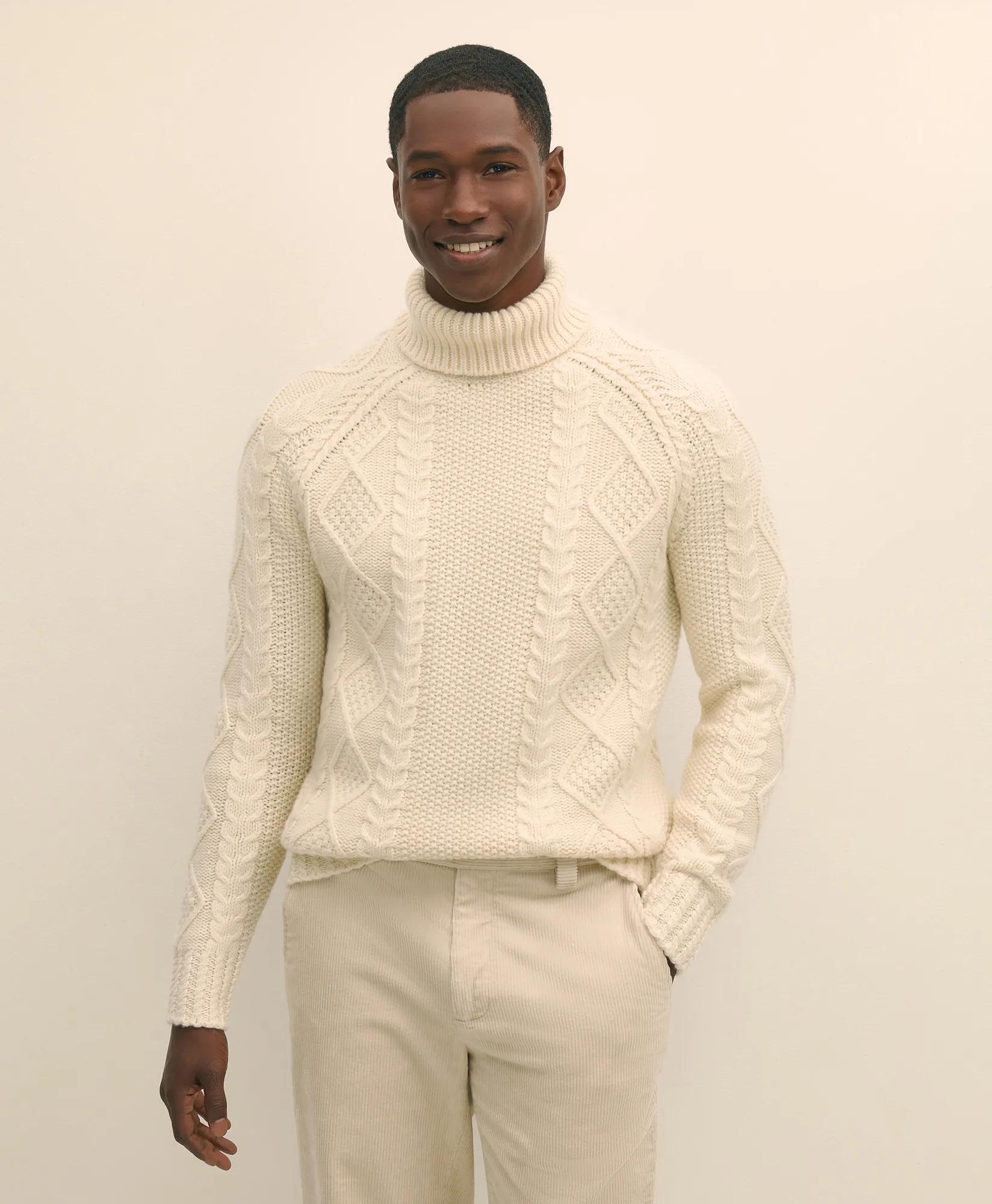 Merino Wool Archive Aran Turtleneck Sweater primary