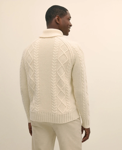 Merino Wool Archive Aran Turtleneck Sweater, image 4