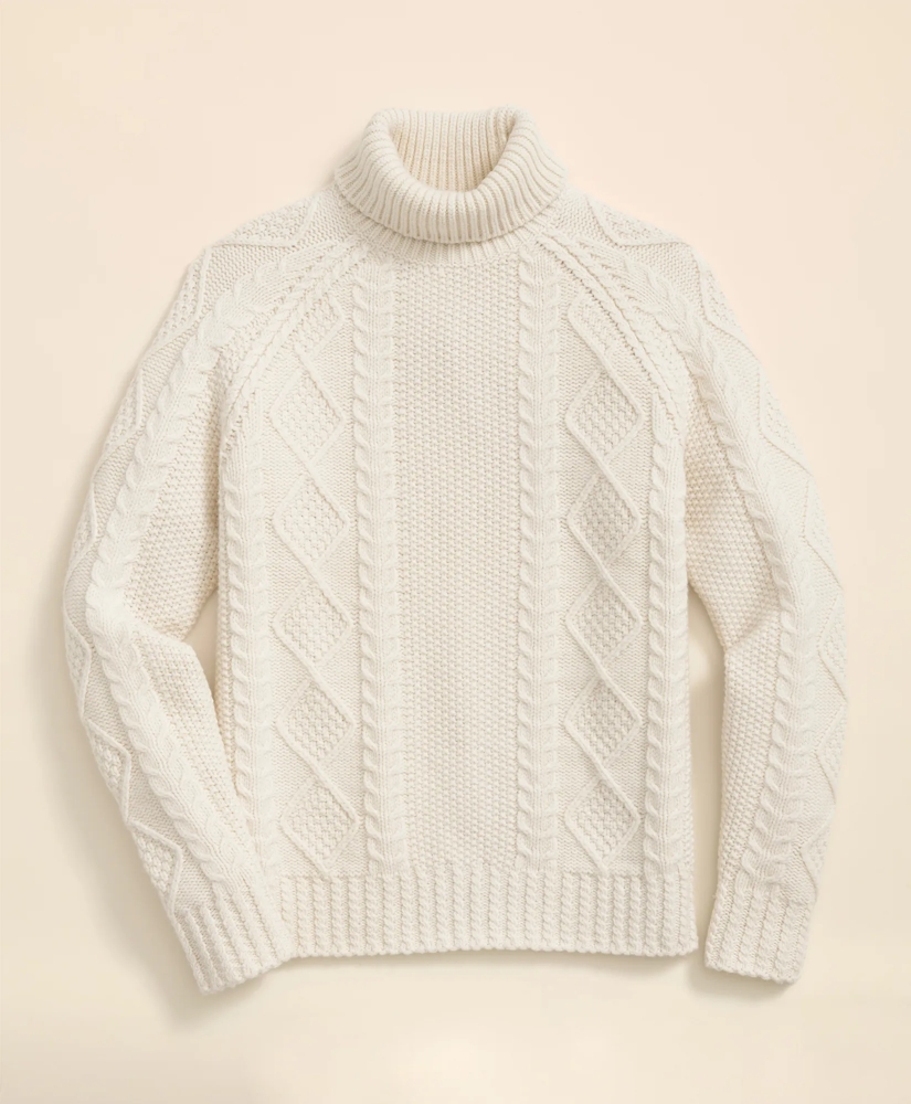 Merino Wool Archive Aran Turtleneck Sweater, image 5