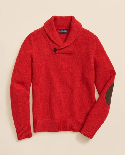 Merino Wool Polo Shawl Collar Sweater, image 1