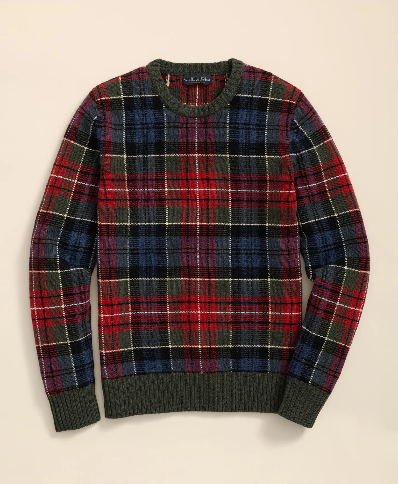 Merino Wool Archive Plaid Intarsia Sweater, image 1