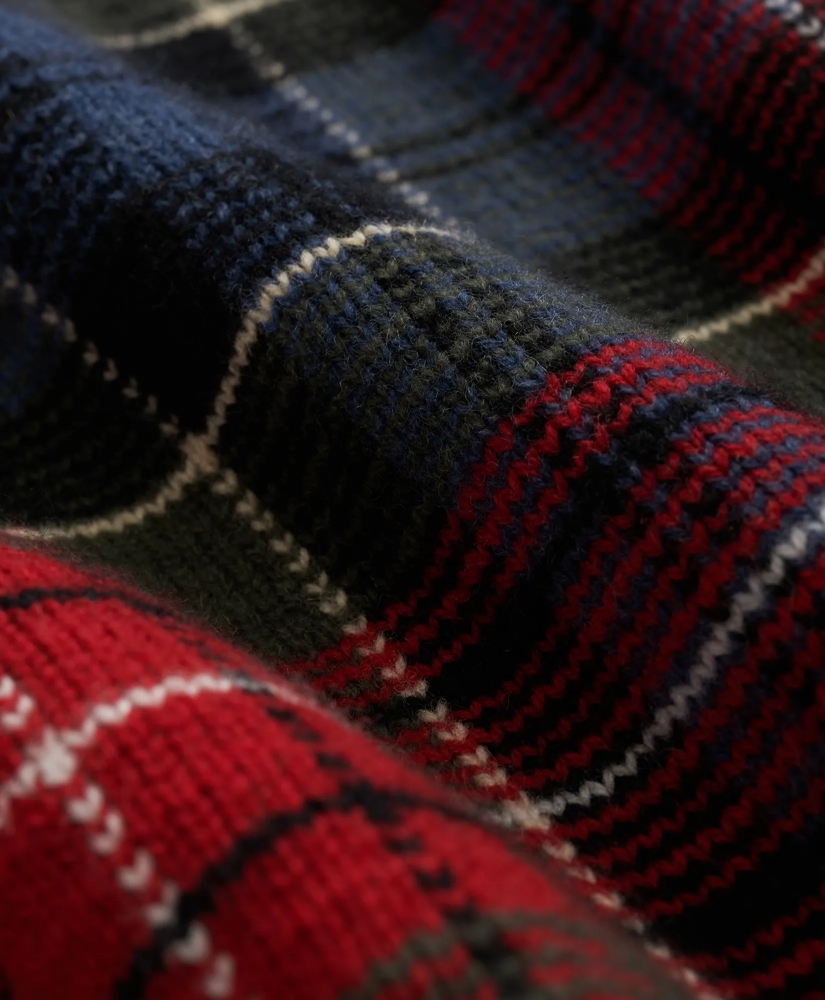 Merino Wool Archive Plaid Intarsia Sweater, image 3