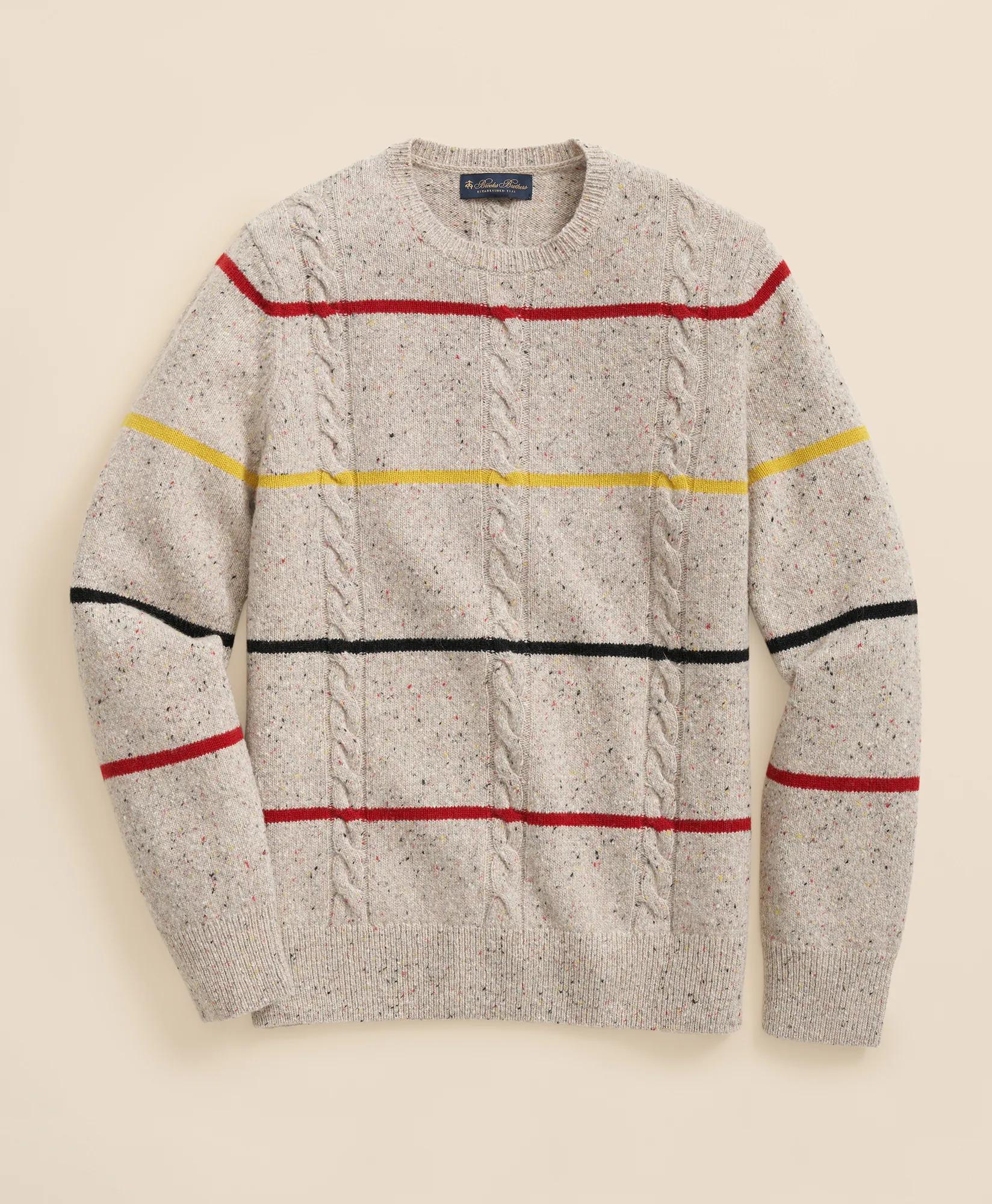 Merino Wool Donegal Stripe Sweater, image 1