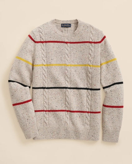 Merino Wool Donegal Stripe Sweater, image 1