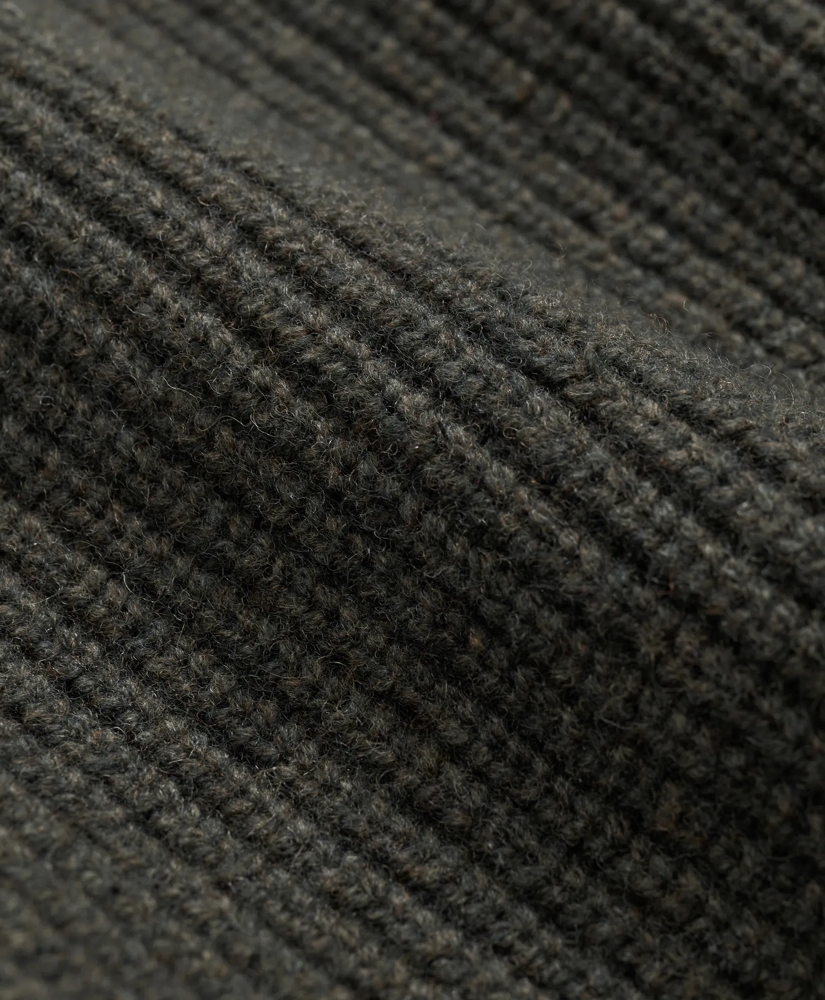Merino Wool Military Full-Zip Sweater, image 3