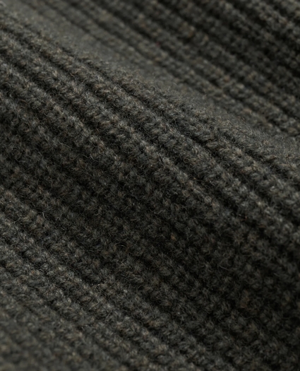 Merino Wool Military Full-Zip Sweater, image 3
