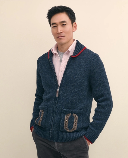 Men's Lunar New Year Wool Full-Zip Sweater, image 1