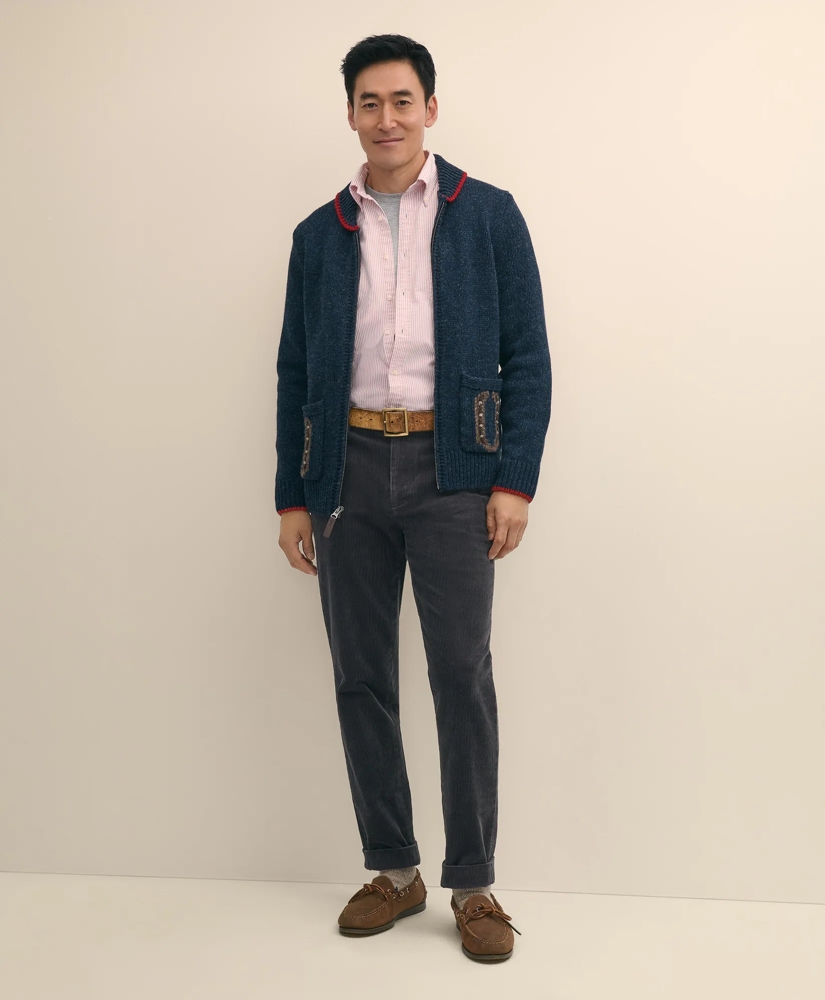 Men's Lunar New Year Wool Full-Zip Sweater, image 3