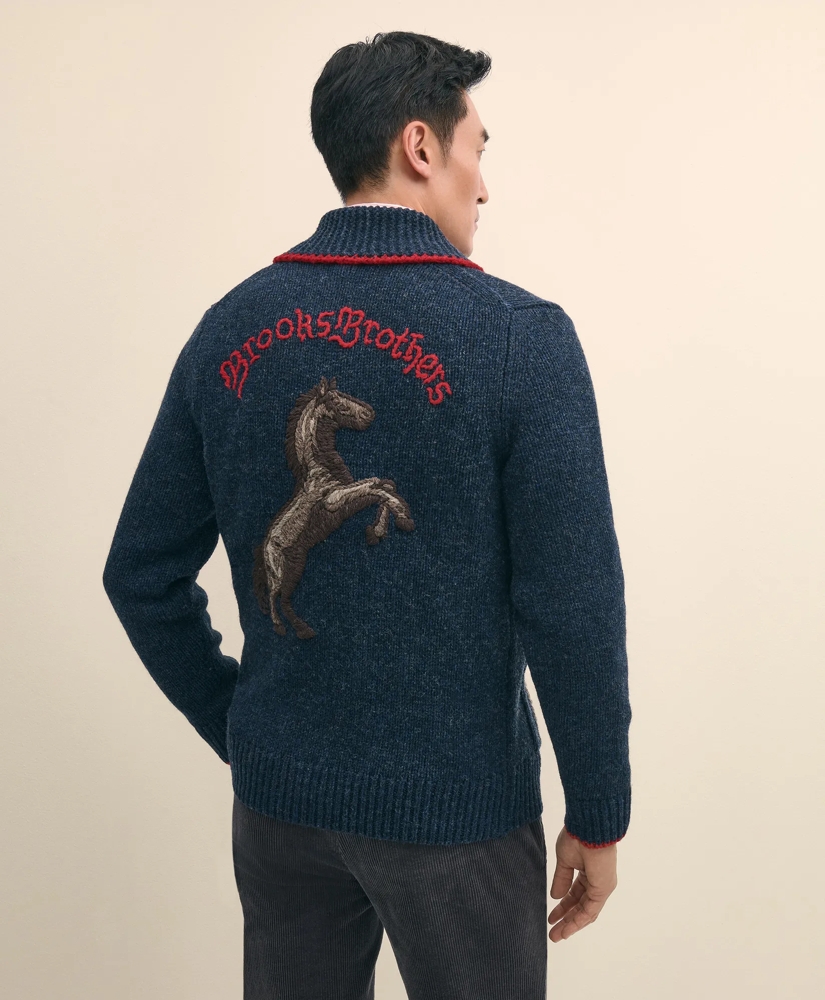 Men's Lunar New Year Wool Full-Zip Sweater, image 4