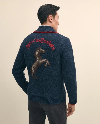 Men's Lunar New Year Wool Full-Zip Sweater, image 4