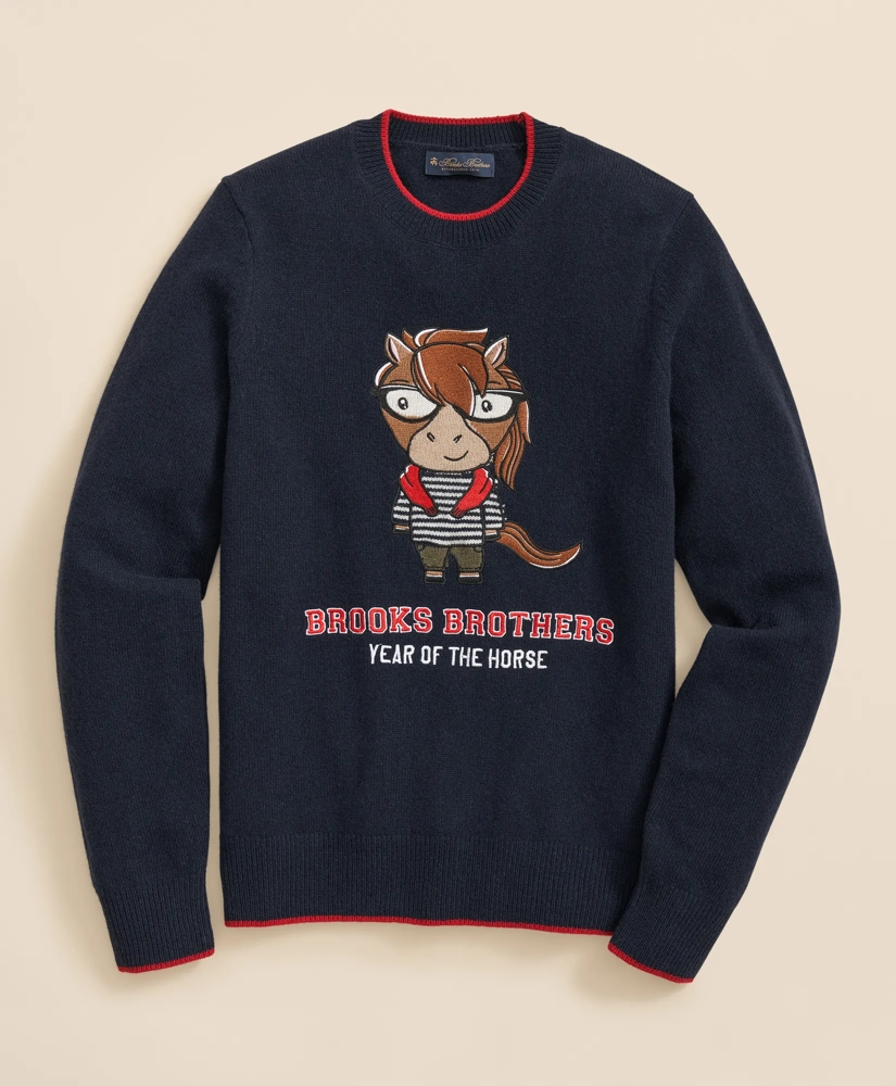 Men's Lunar New Year Merino Wool-Blend Intarsia Crewneck Sweater, image 5