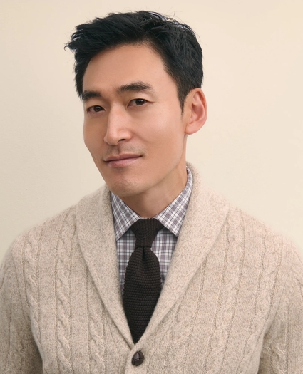 Cashmere Cable Knit Shawl-Collar Cardigan, image 3