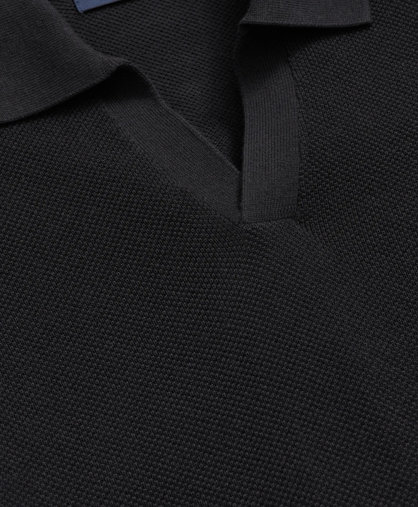 Supima<sup>®</sup> Cotton Pique Johnny Collar Sweater