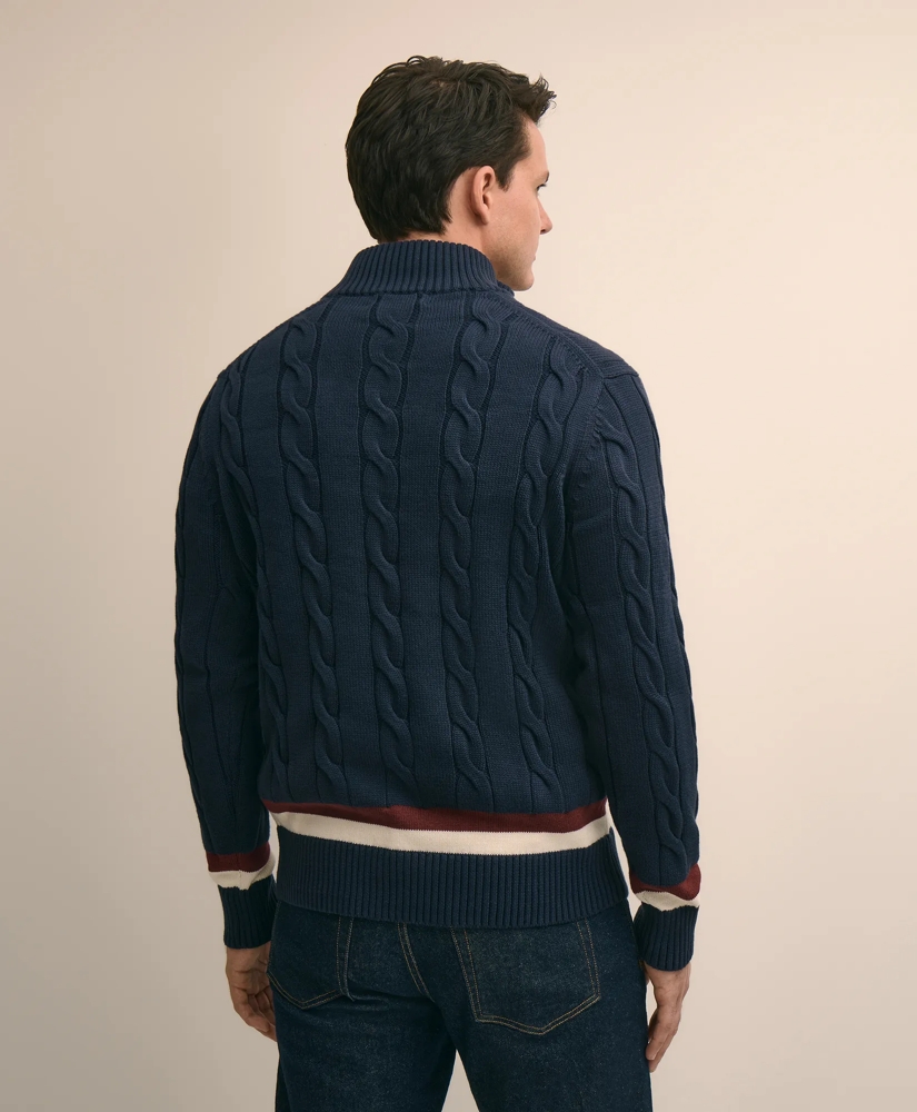 Supima&reg; Cotton Quarter-Zip Tennis Sweater, image 4