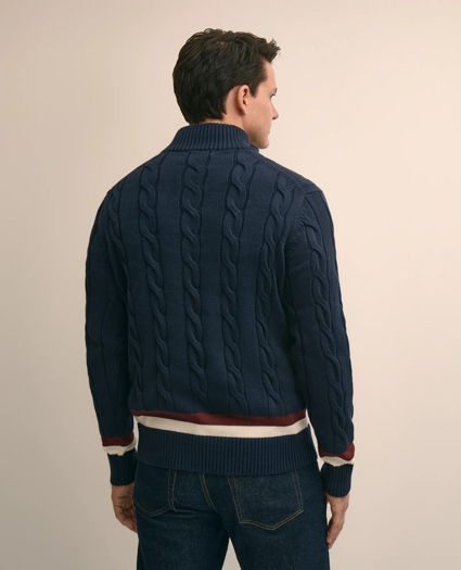 Supima&reg; Cotton Quarter-Zip Tennis Sweater, image 4