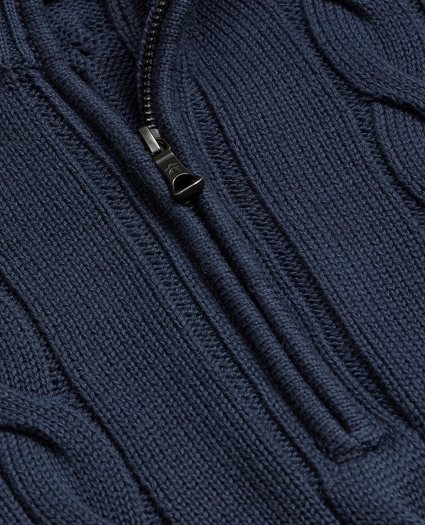 Supima&reg; Cotton Quarter-Zip Tennis Sweater, image 5