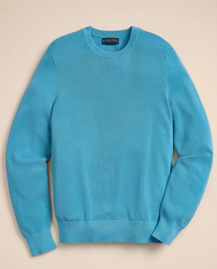 Supima&reg; Cotton Pique Crewneck Sweater, image 2