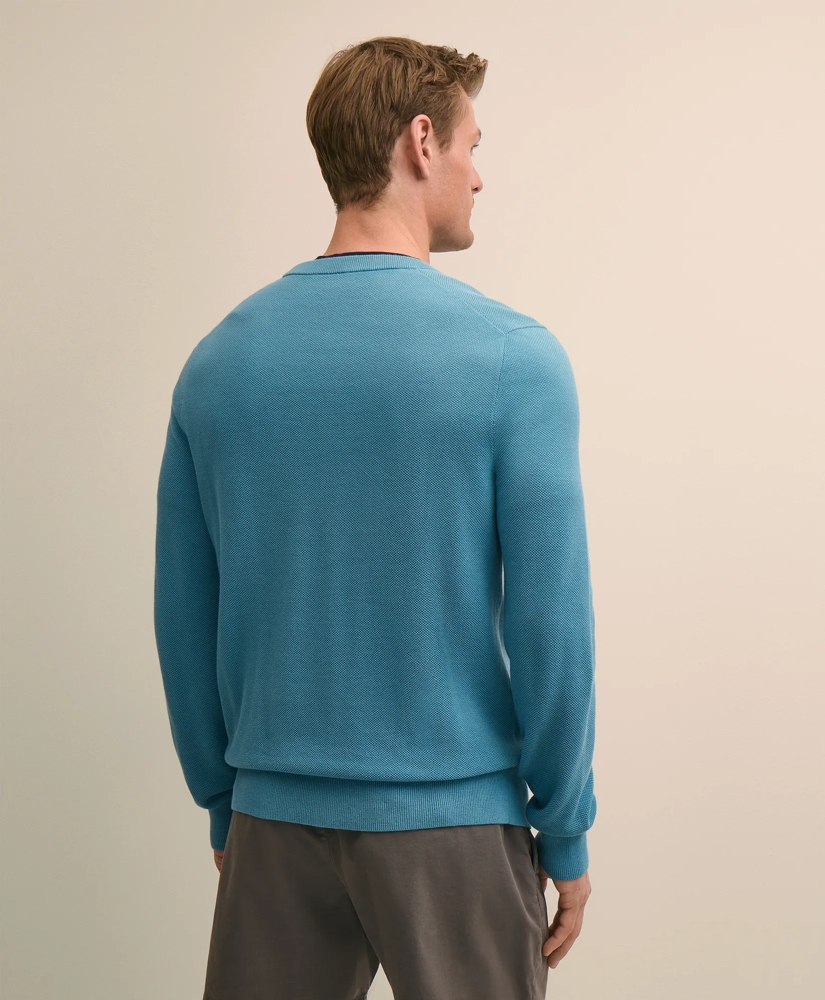 Supima&reg; Cotton Pique Crewneck Sweater, image 4