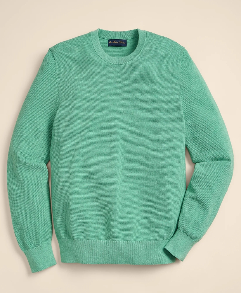 Supima&reg; Cotton Pique Crewneck Sweater, image 4