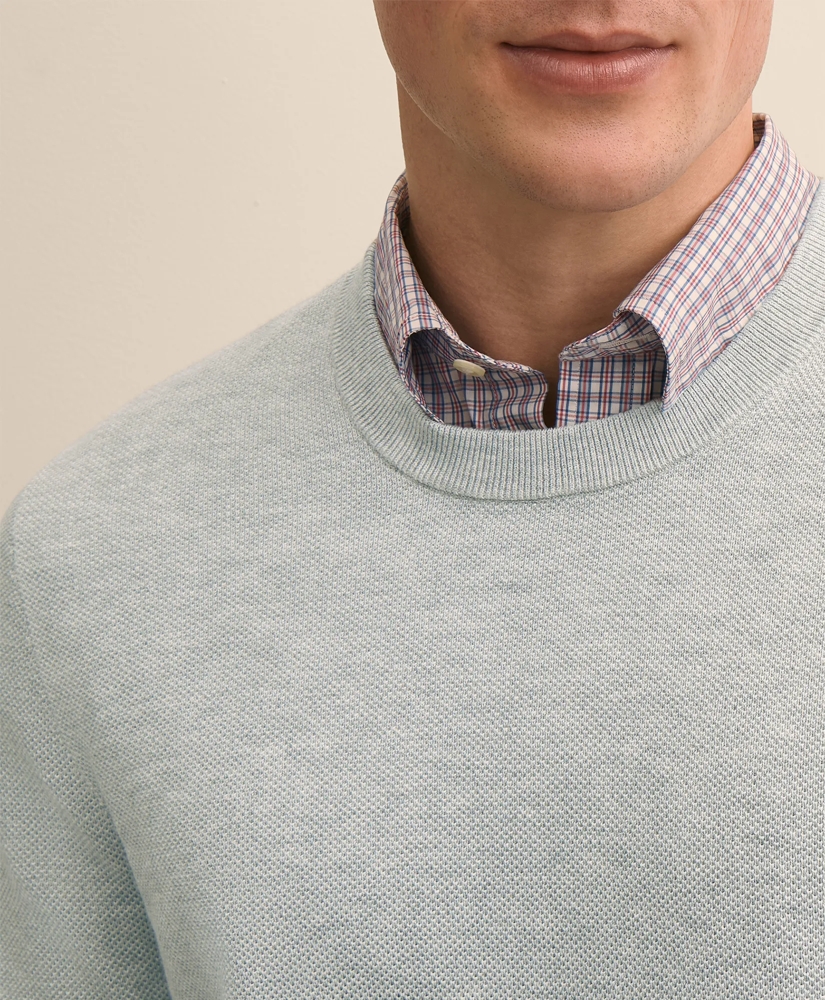 Supima&reg; Cotton Pique Crewneck Sweater, image 2