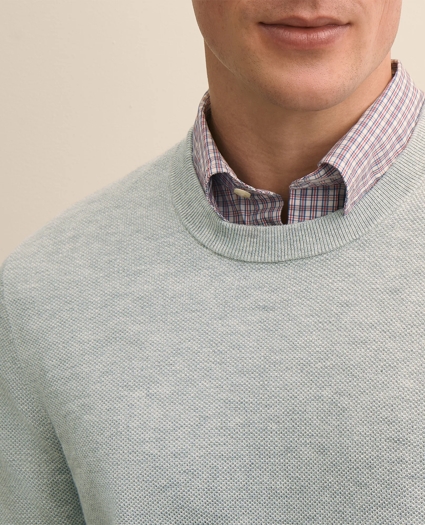 Supima&reg; Cotton Pique Crewneck Sweater, image 3