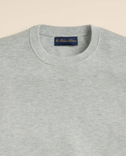Supima&reg; Cotton Pique Crewneck Sweater, image 5