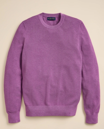 Supima&reg; Cotton Pique Crewneck Sweater, image 2