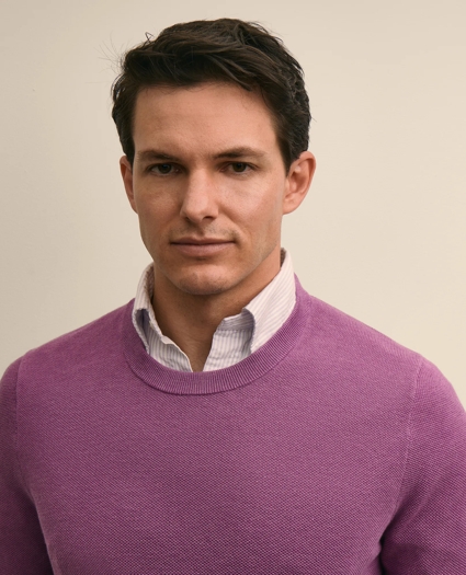 Supima&reg; Cotton Pique Crewneck Sweater, image 3