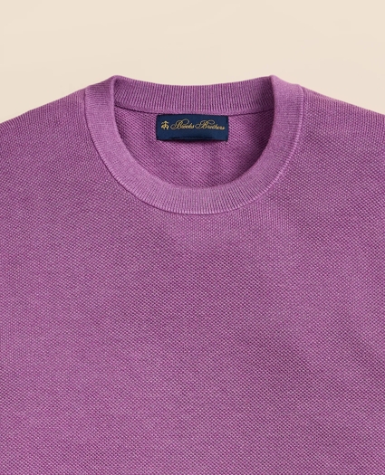 Supima&reg; Cotton Pique Crewneck Sweater, image 5