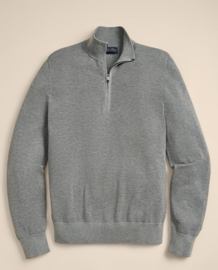 Supima&reg; Cotton Pique Quarter-Zip Sweater, image 3