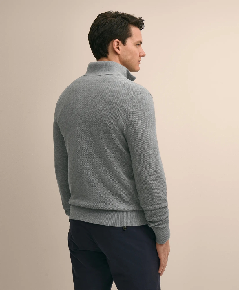 Supima&reg; Cotton Pique Quarter-Zip Sweater, image 4